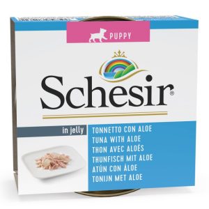 SCHESIR Puppy Tuna with Aloe in Jelly, 150g - tuncis un alveja želejā kucēniem