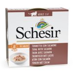 SCHESIR Cat Tuna with Salmon Sauce, 70g - tuncis un lasis mērcē, bez graudiem