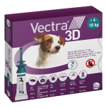 VECTRA 3D šķīdums pilināšanai uz ādas suņiem > 4- 10 kg, 3 aplikatori