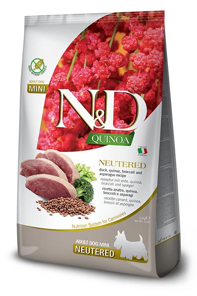 N&D DOG QUINOA DUCK BROCCOLI - Pilnvērtīga barība suņiem ar pīli, kvinoju un brokoļiem